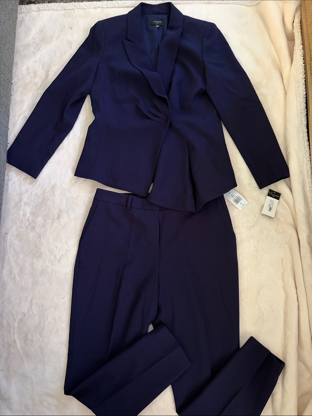 Tahari Women's Eggplant Purple Tailored Pantsuit
